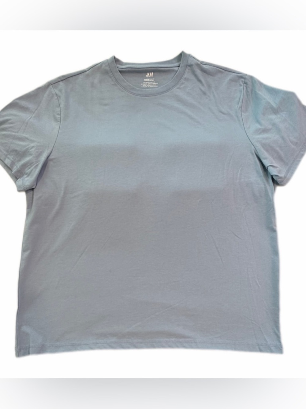 H&M Coolmax Regular Fit T Shirt Mens Xlarge light Blue Breathable Lightweight